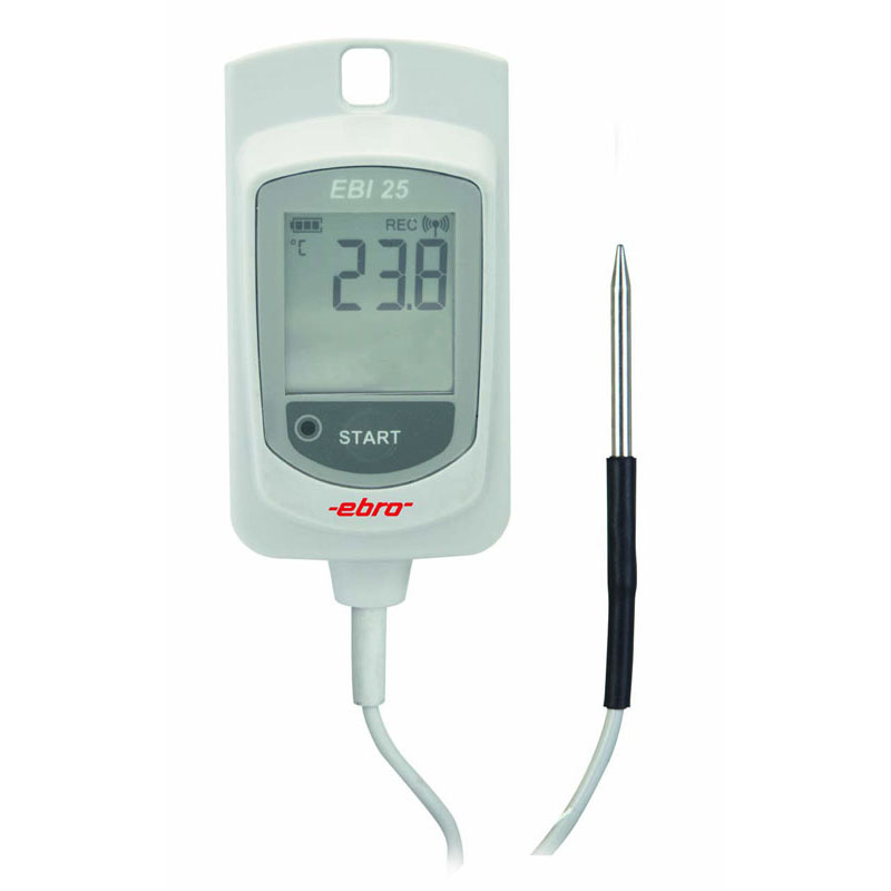 Image of an Ebro EBI-25 temperature logger | EBI 25-TE Temperature logger with external probe | FoodServ