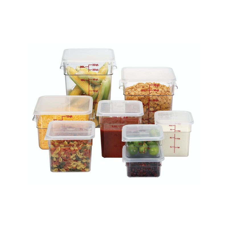 Image of 8 Camwear containers of varying sizes | CAMSQUARE CAMWEAR CONTAINERS / SEAL COVERS | FoodServ